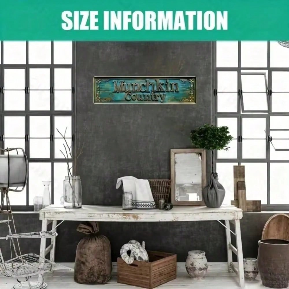 

Munchkin Oz Metal Wall Sign Weatherproof Green Decor for Home Garden 10x40 різнокольоровий