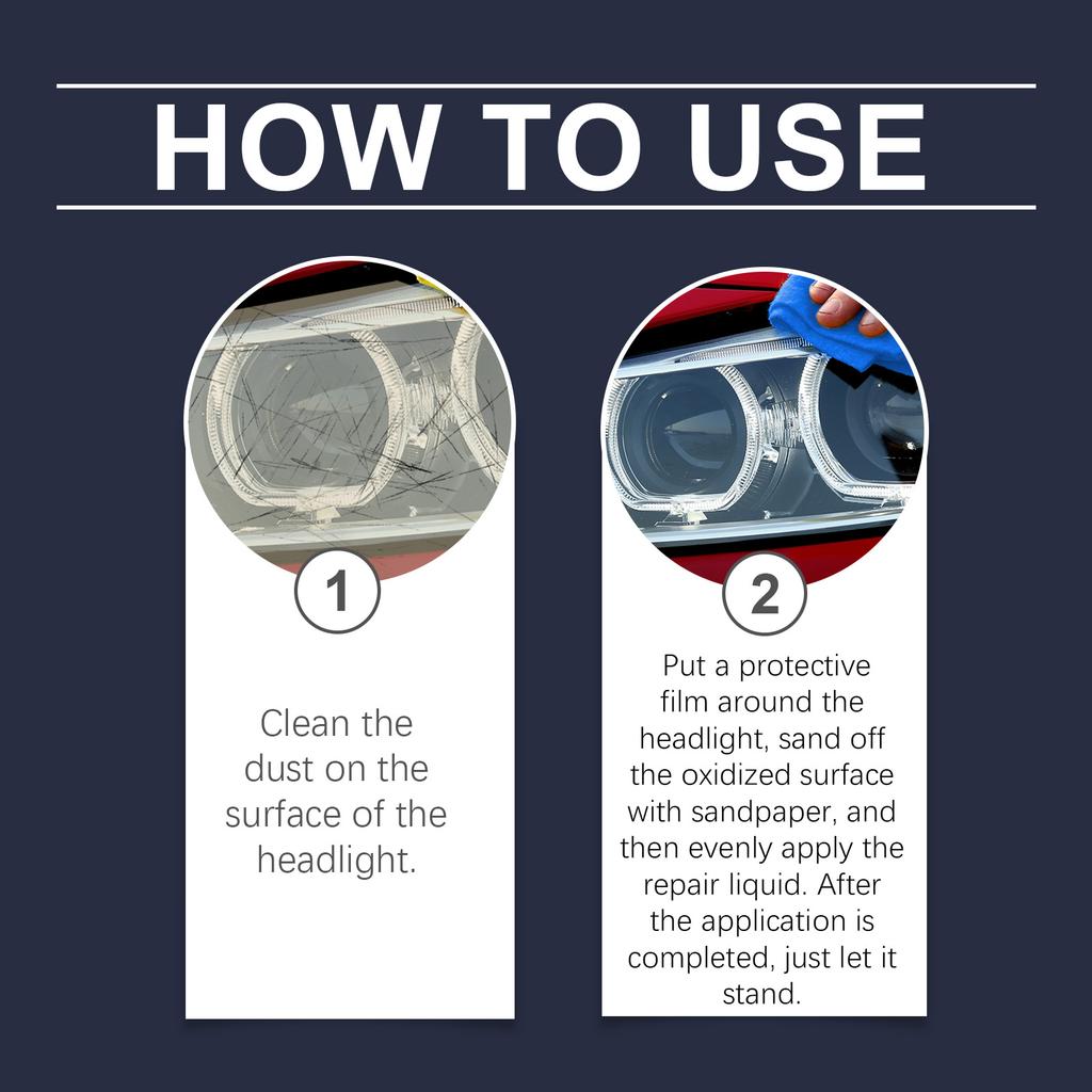 Tekutina na opravu světlometů automobilu Inovativní lešticí prostředek na opravu světlometů, čistič, restaurátor, okamžitě odstraňuje oxidační nečistoty a závoj