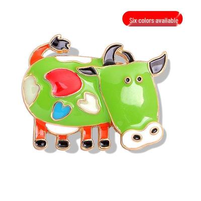 Broche Vache Laitière Strass Cartoon - Alliage Huile Goutte Épingle Corsage, Accessoire Mignon Haut de Gamme