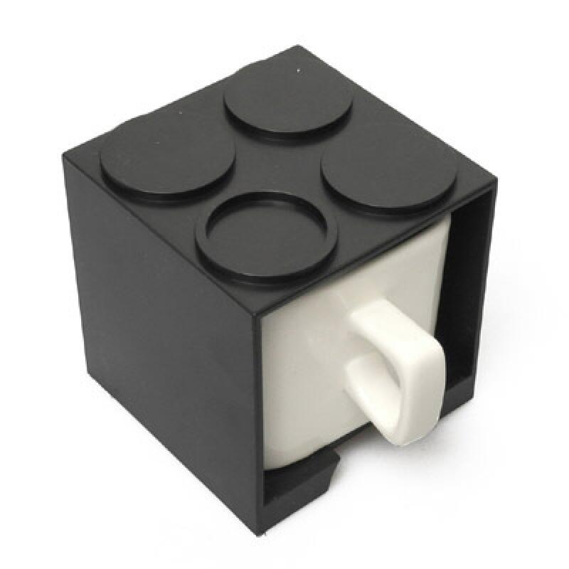 Block Cube Mug & Cube Organizer - Black
