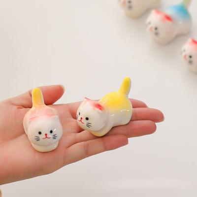 1-3 Cat Spoon Rest Ceramic Chopsticks Holder Desk Ornament Chopstick Rests And Holders Chopsticks Holder Ornaments Cat Ornaments