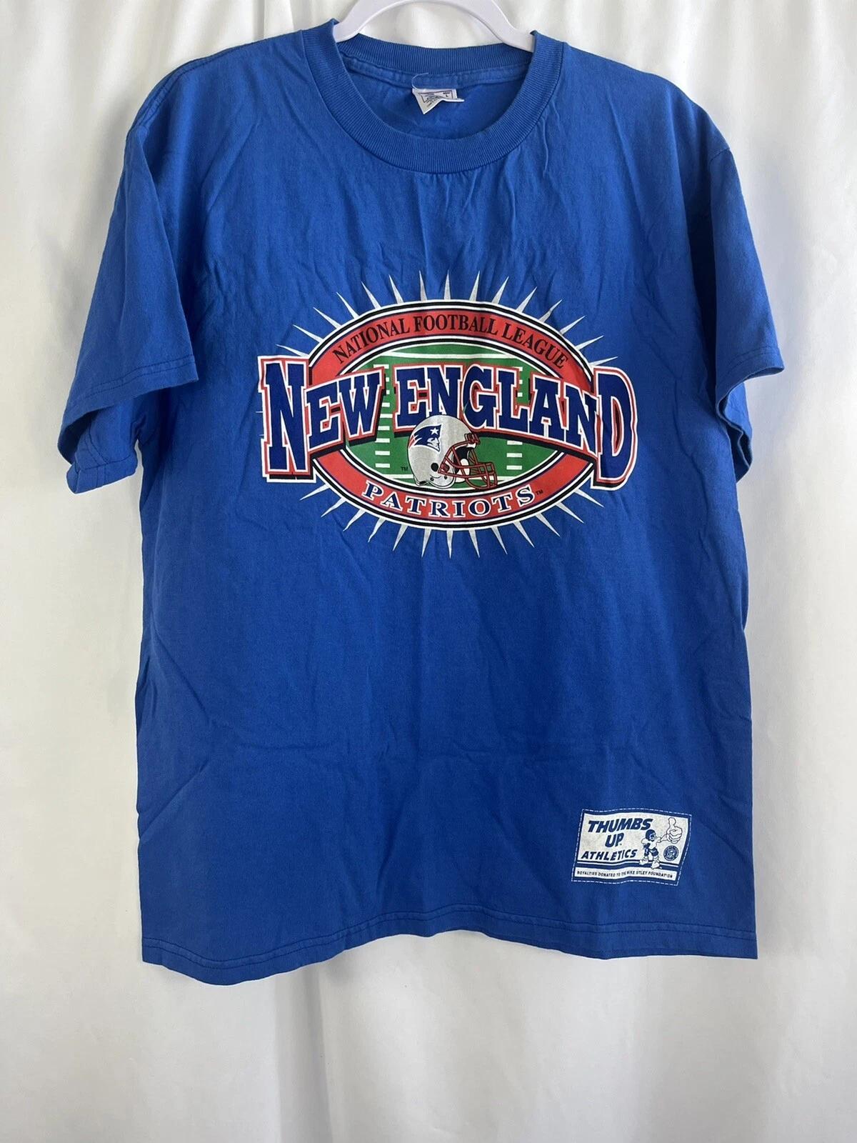 Vintage New England Patriots Shirt NFL Blue Large Thumbs Up Athletics Delta 3XL