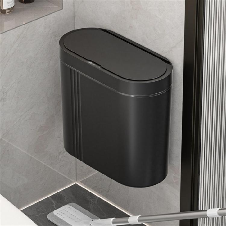 Trash Can Space Saving Wall Mount Trash Can Sensor Automatic Quiet Lid for Homes Kitchen Bathroom