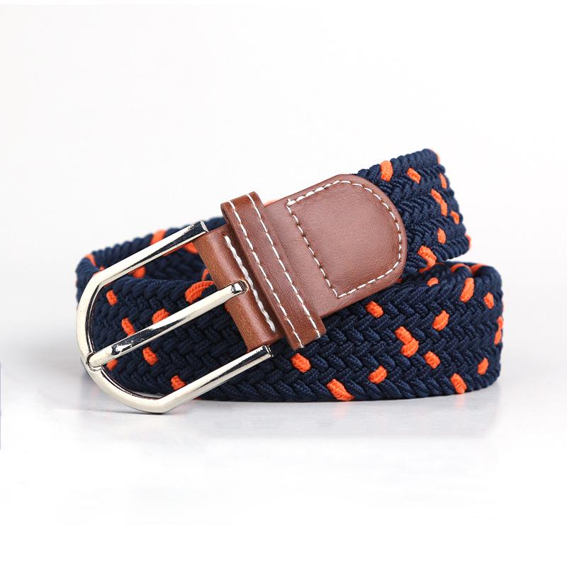 Handwoven Cross-Border Fashion Belt with Pin Buckle – Versatile Twill Men's & Women's Wide Elastic Waist Belt