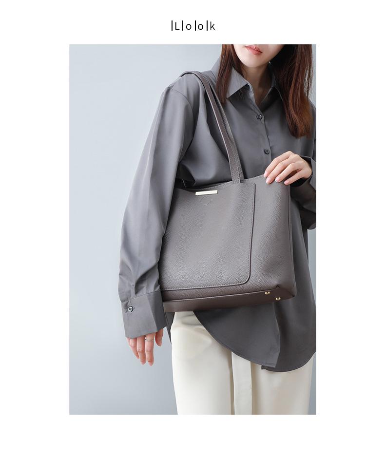 Women's 2025 Winter Fashion Genuine Leather Versatile Shoulder Tote Bag