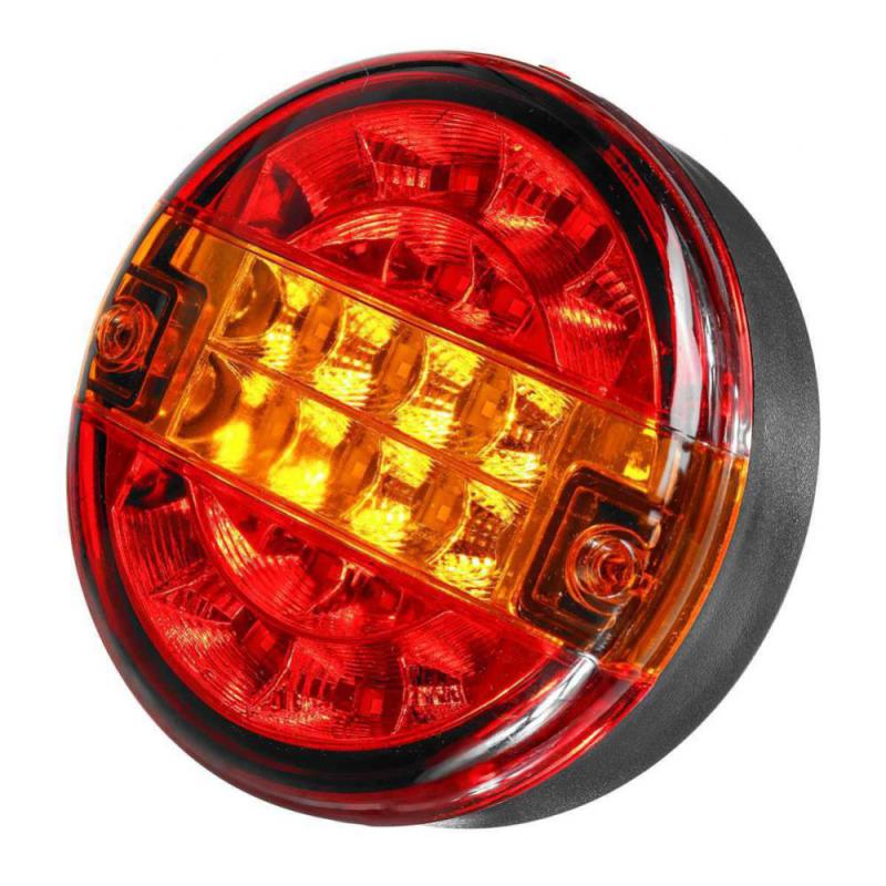 Round Hamburger Lamps Super Bright 12v 24v For Car Lorry Truck Van Trailer Car Accessories 20-led Tail Light Universal Led Light