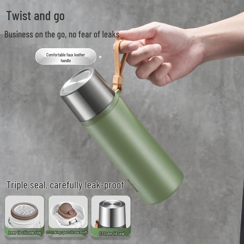 

Термопляшка з нержавіючої сталі Supor, 550мл/700мл, Портативна для студентів, чоловіків та жінок 550ml чорний