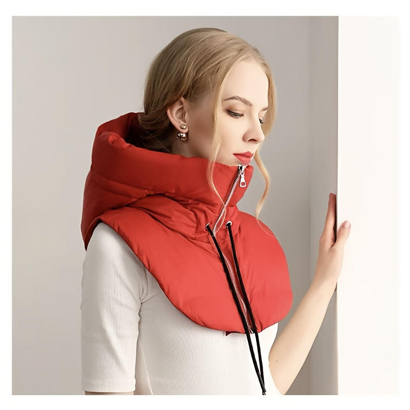 

Ультралегкие Пуховые Шапки с Капюшоном Шнурок Съемный Чехол на Шею Шарф Балаклава Шапка Молния Пальто Короткий Топ Женский красный