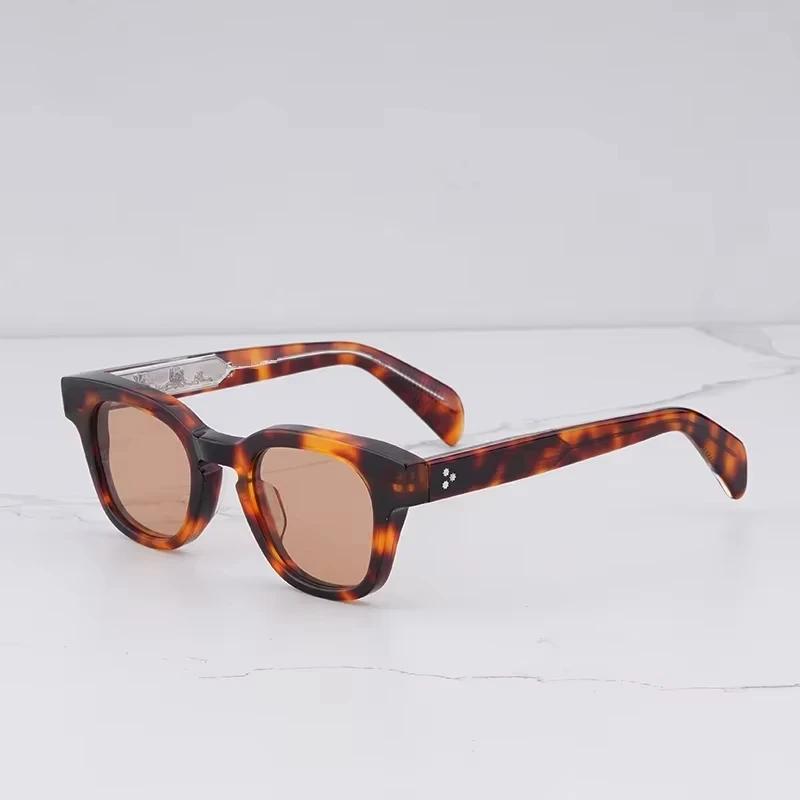 Street Fashion Men's Vintage Tortoise Sunglasses Limited Edition Vintage Classical Square Acetate Solar Glasses Male