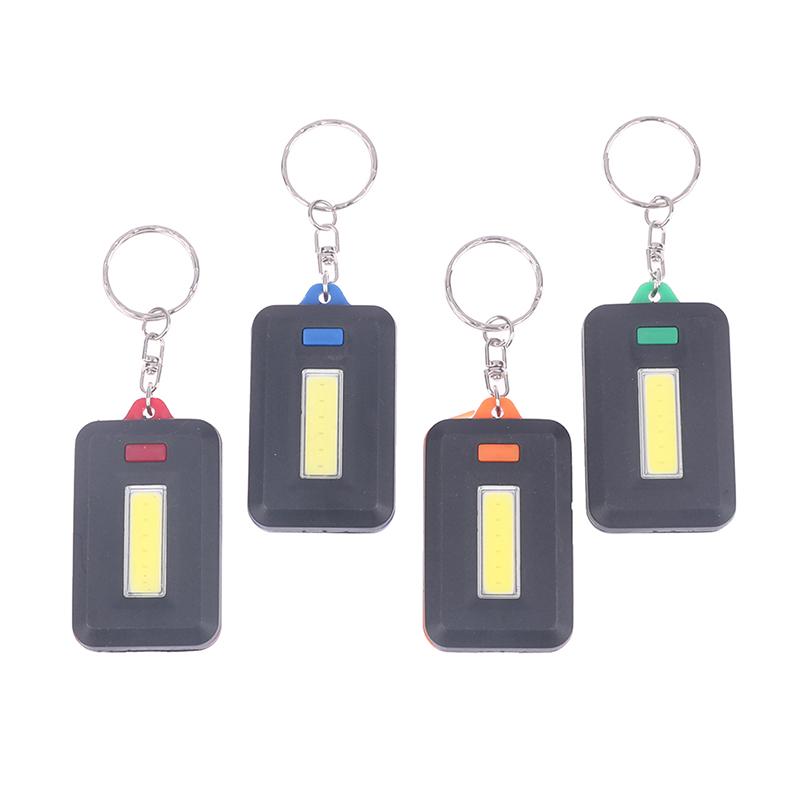 1Pcs Portable Mini Cob Led Keychain Flashlight Key Chain Torch Light Lamp