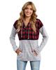 Azura Exchange Plaid Splicing Pocketed Hoodie