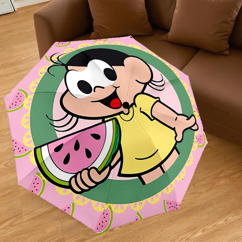 1PC Watermelon Circle Umbrella-8-Rib Reinforced, Automatic Open, Lightweight & Durable, Cute Fashion Accessory for Outdoor-W9287