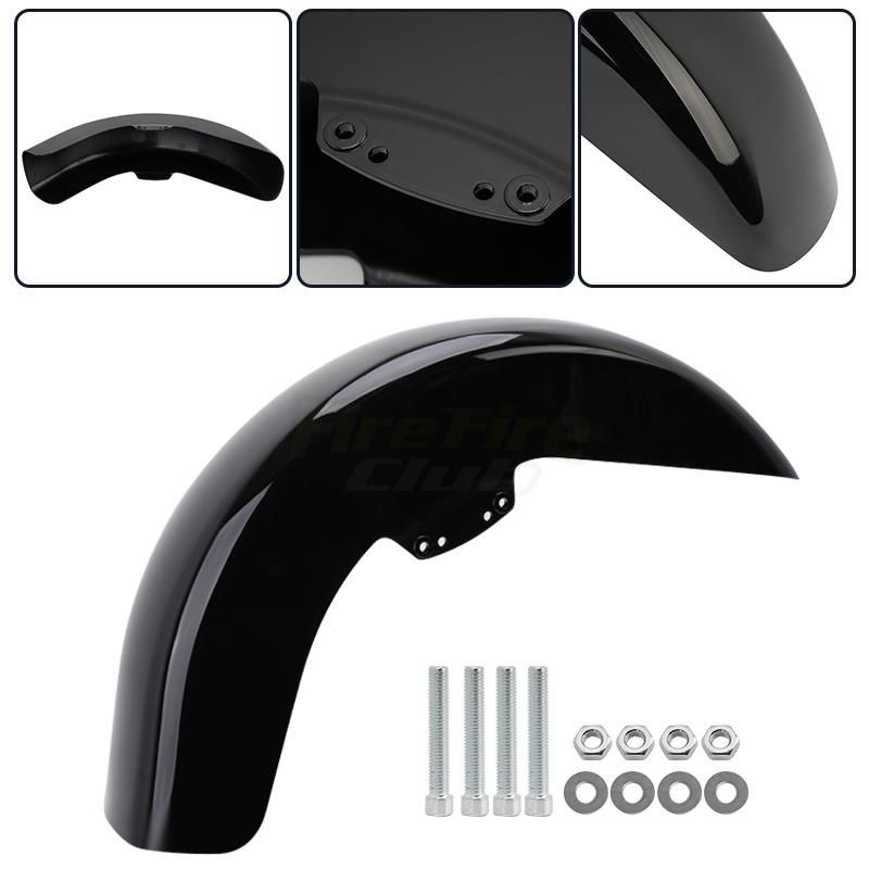 Motorcycle Front Fender Mudguard Cover Gloss Black For Harley Touring Electra Glide Street Road King Glide Ultra 2014-up