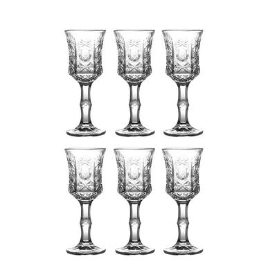 100ml Transparent Champagne Glass 6pcs Set Creative Carved High Footed Cup Restaurant Cocktail Glass Bar Drinkware Perfect Gift