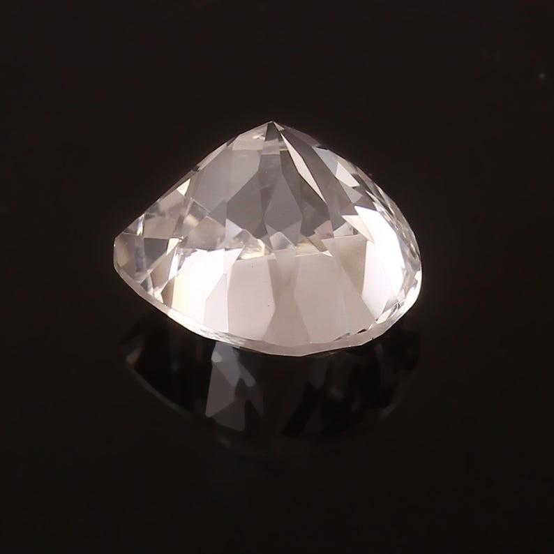 AAA Flawless 20x20 Mm Heated Ceylon White Sapphire Heart Cut Loose Gemstone