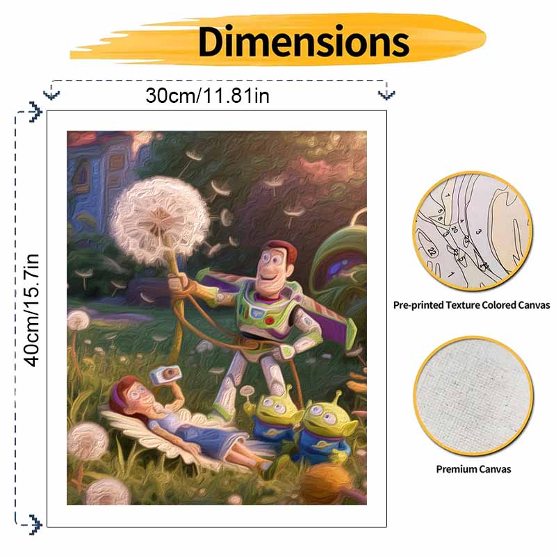 Disney Digital Oil Painting Art Kit Space Adventure Handmade Coloring Painting Home Decor