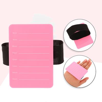 Grafted Eyelash Show Board Wimpernverlängerungs-Handplatte Wimpernhalter Wimpernverlängerungspalette mit verstellbarer Handschlaufe
