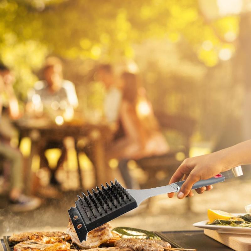 Grillbürste und Schaber Edelstahlborsten Sicher Keine Kratzer Reinigung Am besten für Char Broil & Keramik