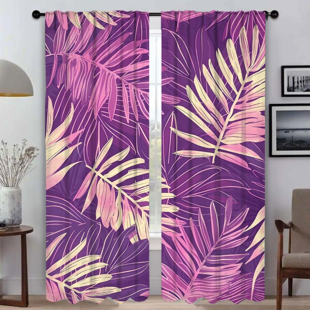 Leaf Blackout Curtains for Camera Window Curtain for Room 2 Panel Shades Partition Home Interior Curtains Halloween Decoration