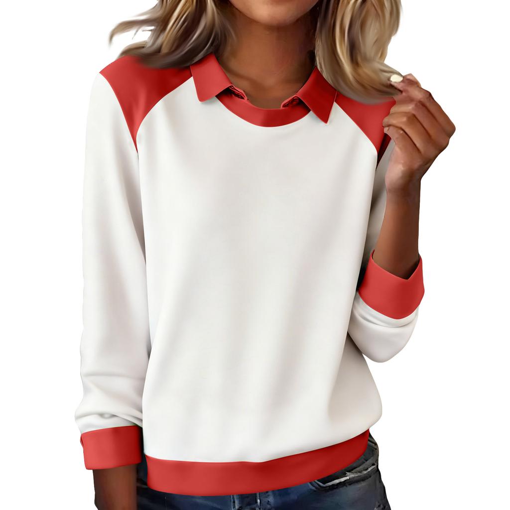 Damenmode Langarm-Pullover Einfarbiges Oberteil