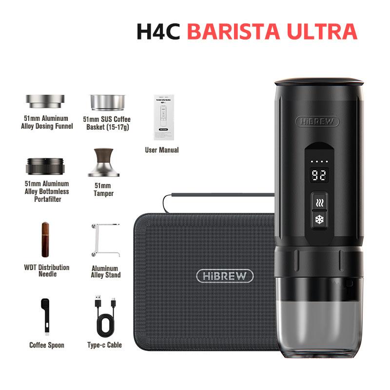 HiBREW H4C Ultrakompakt Elektrisk Espressomaskin Anpassningsbara Brygginställningar