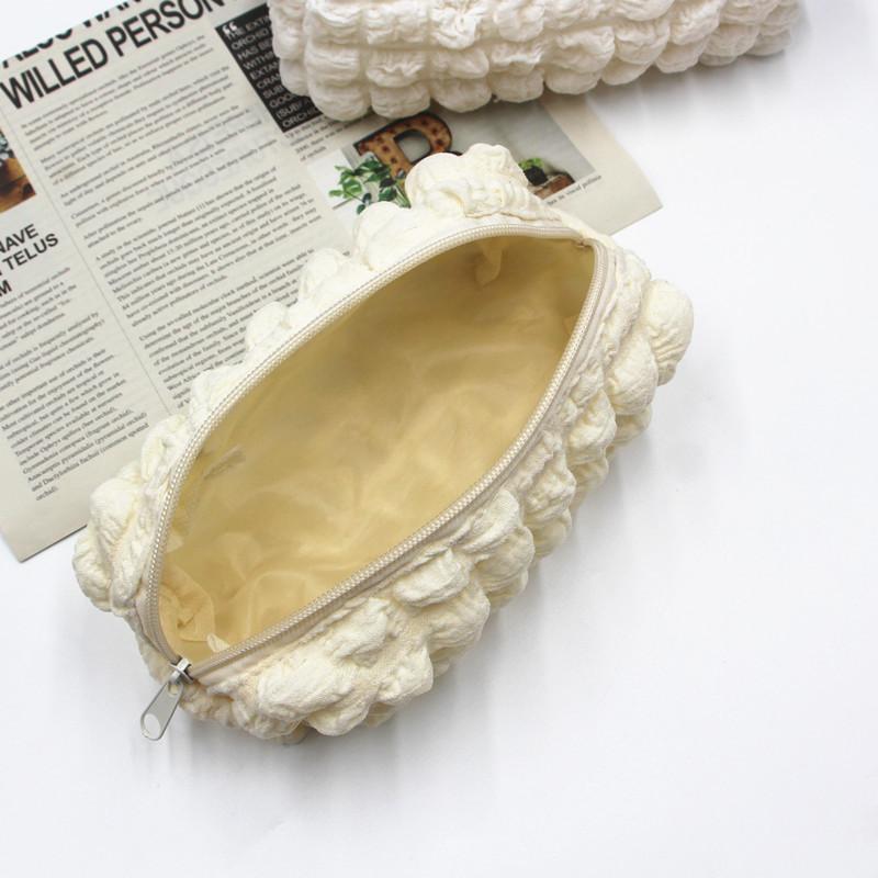 Lattice Case Pencil Cosmetic Bag With Soft Fabric High Storage Gift Capacity