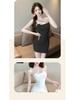 Elegant Off-Shoulder Mesh Camisole Dress for Petite Figures - High-End Bodycon Slip Dress