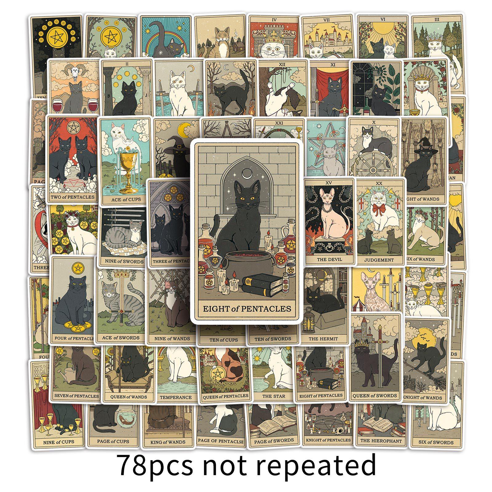 10/30/78 Lindas pegatinas de grafiti de cartas de tarot de gatos, pegatinas de dibujos animados DIY para monopatín, teléfono móvil, equipaje, pegatinas impermeabl, regalo de juguete 10/30/78 Lindas pegatinas de grafiti de cartas de tarot de gatos, pegatinas de dibujos animados DIY para monopatín, teléfono móvil, equipaje, pegatinas impermeabl, regalo de juguete