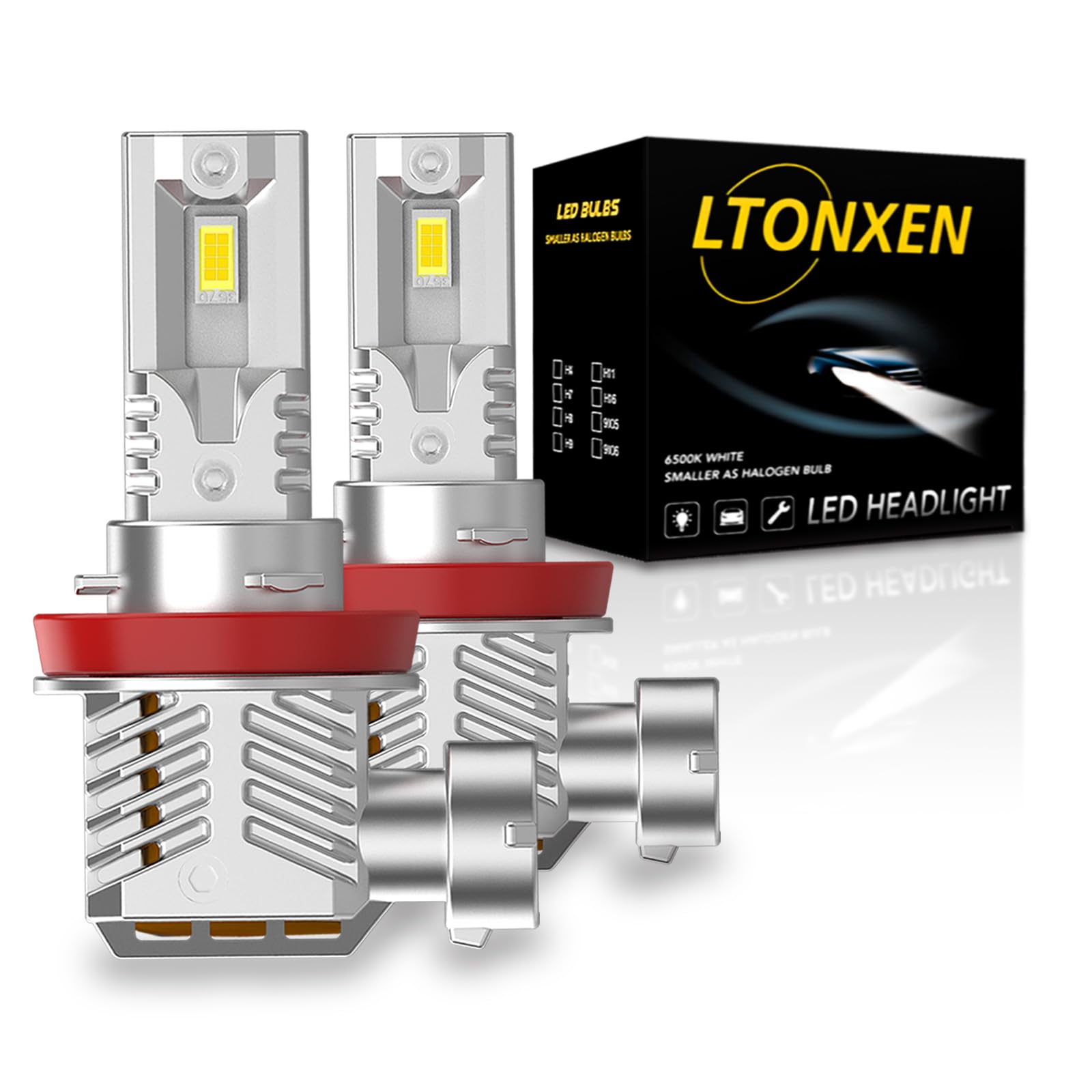 

LTONXEN H8 H11 H16 LED, Желтый, Противотуманная фара, Желтая светодиодная лампа, Совместима с Новым H11/H8 жёлтый