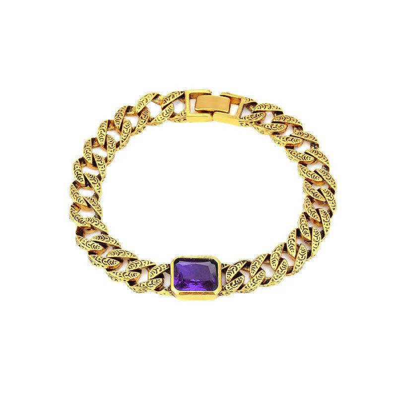 Gem Couple Bracelet, High-End Sense Retro Totem Bracelet, Trendy And Cool Personality Hand Jewelry, Supply