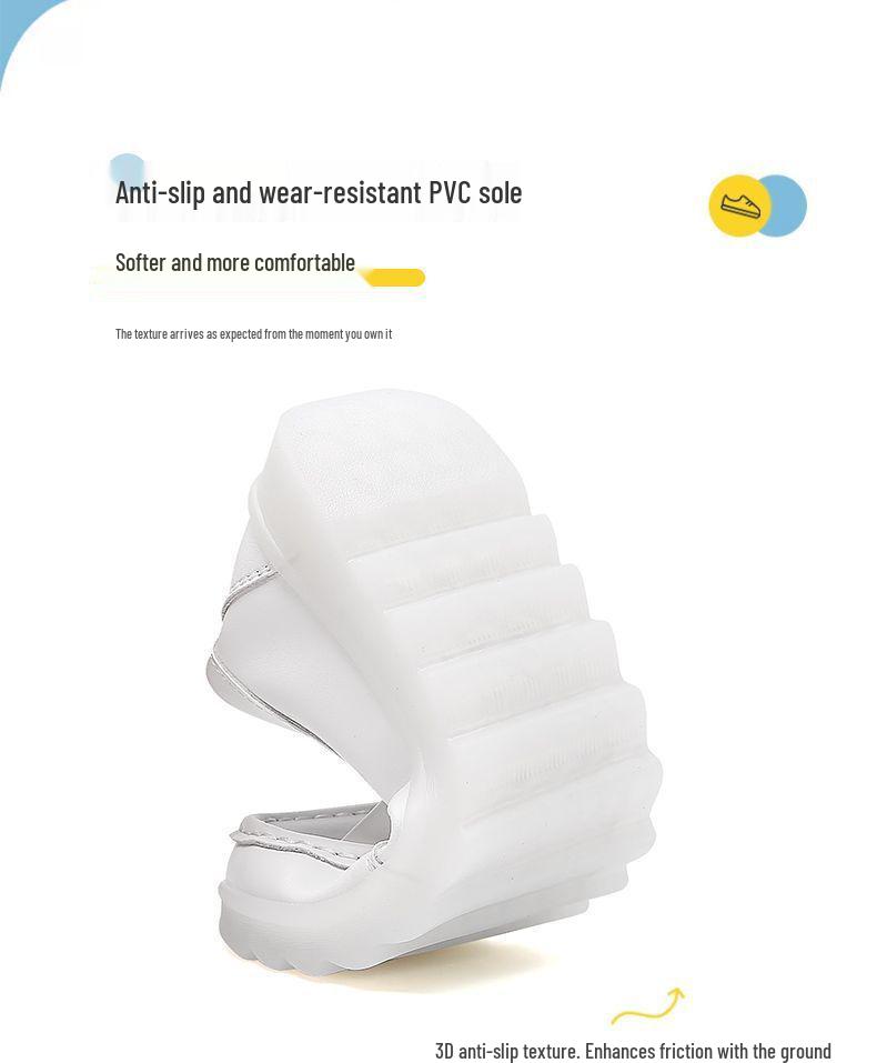 Women's Non-Slip White Nurse Shoes - Breathable, Anti-Odor, Soft Sole for Comfort, Flat Heel, Ideal for Medical Care and All-Day Wear