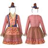 Sweet Vintage Plaid Scarecrow Dress Girls With Sunflower Applique Cosplay Costume School Performance