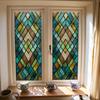 Stained Glass Window Privacy Films Decorative Static Clings Removable Sun Blocking Covering Colorful Window