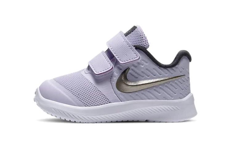 

Nike Star Runner 2 Hook and loop Slip Resistant Abrasion Resistant Low top Casual Running Shoes Light Purple Silver AT1803-502 22