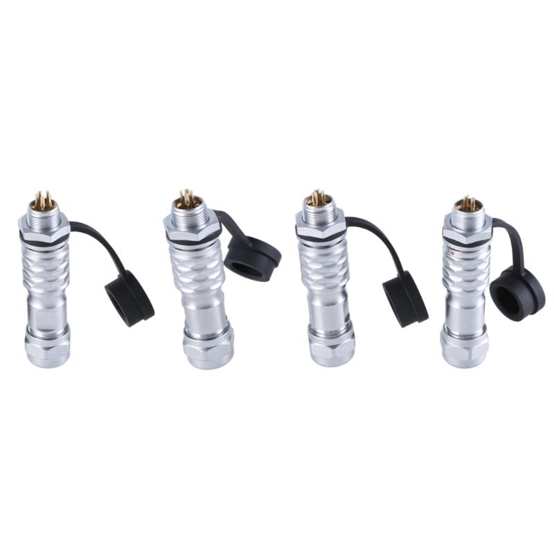 SF10 Industrial Connector Waterproof Plug and Socket Set, Metal Connectors Set Male Female Push Connectors Pair 2-5pin