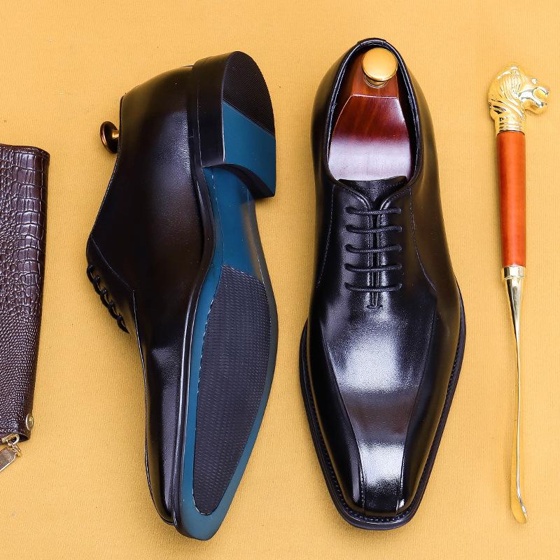 [Bulk Goods] Stall Leather Shoes Men'S Genuine Leather Formal Men'S Shoes Pointed Square Head Oxford Shoes