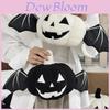 Classic Plush Pumpkin Cushion With Embroidered Design For Halloween Decor And Lounge Use