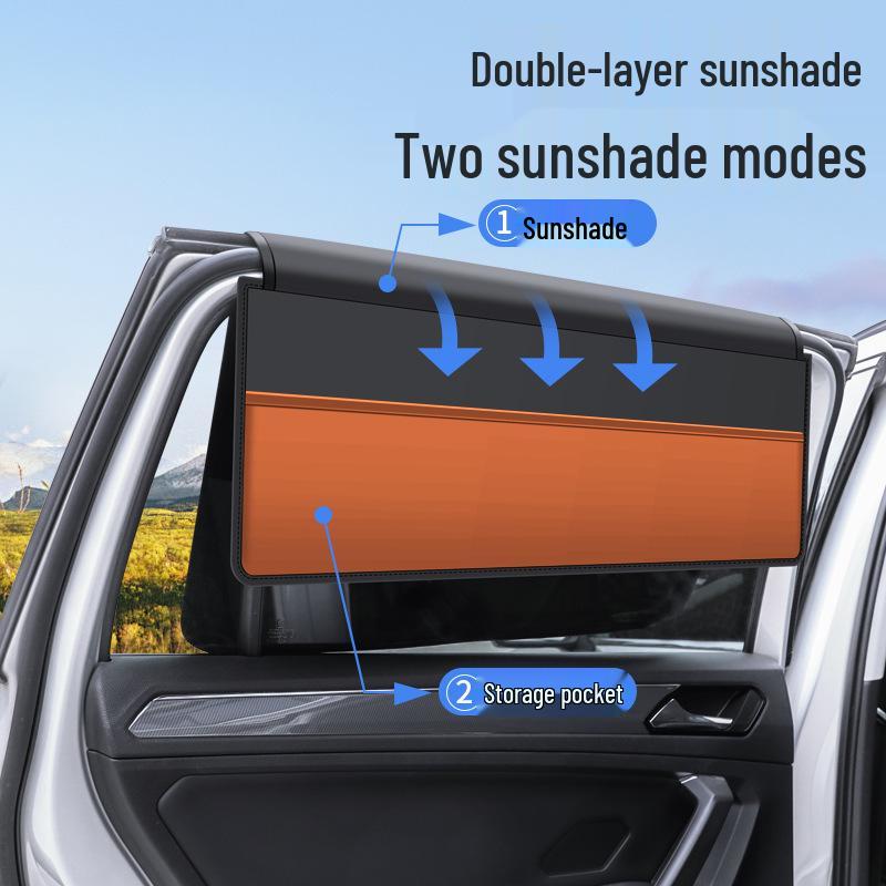 Universal Foldable Magnetic Car Window Sun Shade: Light-Blocking, Heat-Insulating Summer Curtain