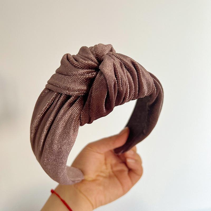 

Осень Зима Женские Широкие Повязки на Голову Мягкий Бархат Узловатые Повязки для Волос для Женщин Повседневный Шоппинг Обруч для Волос Аксессуары