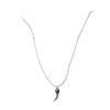 Necklace Men's Titanium Steel, European and American Retro Gemstone Wolf Tooth Short Clavicle Leather Rope Pendant Production
