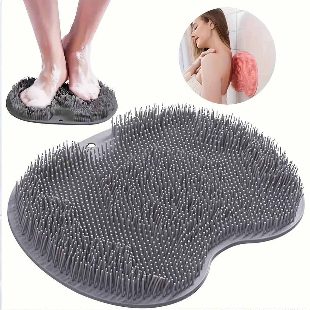 1pc Silicone Foot Scrubber with Suction Cup, Hypoallergenic Non-Slip Deep Cleansing Foot Massager for Shower, Unscented Manual Exfoliating Foot Brush