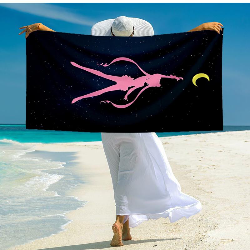 Ultra-Soft Beach Towel with Sailor Moon Theme,Ideal for Pool - Camping, Diving - Perfect Travel Essential, Vibrant Beach Towel.