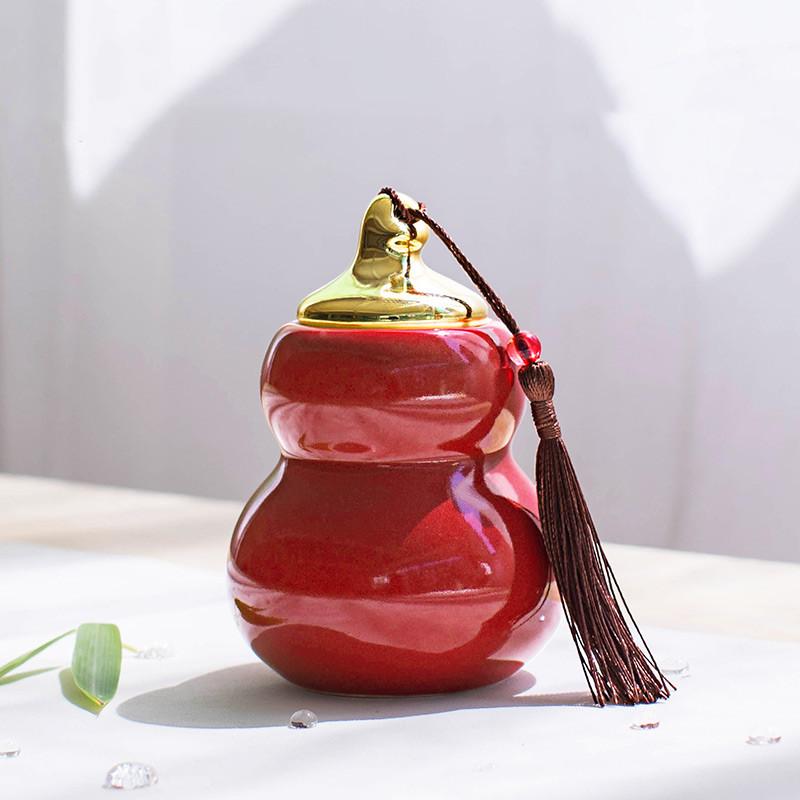 Portable Color celadon gourd tea caddy sealed storage tank travel Tea Boxes Ceramic tea tin containers coffee canister Candy jar