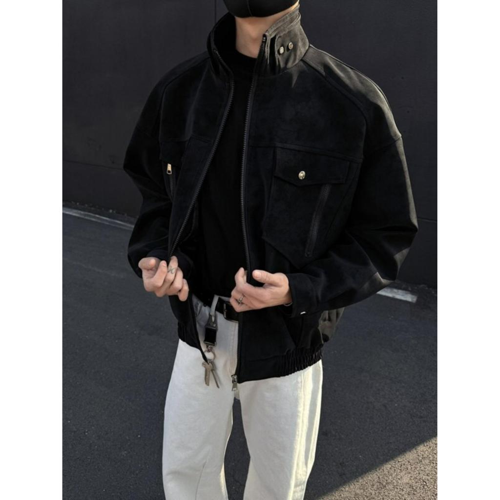 Men's PU Leather Jacket - High-End Retro Stand-Up Collar for Spring & Autumn