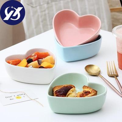 Heart-shaped Bowl Ceramic Steamed Egg Plate Dessert Salad Bowl Oven Baking Dinnerware
