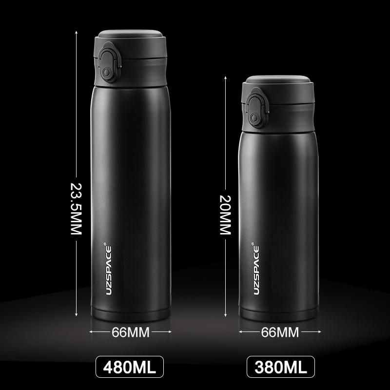 UZSPACE Business Sport Water Bottle Vacuum Flask Stainless Steel Thermos Direct Drink Leakproof Portable Car Tea Cup Coffee