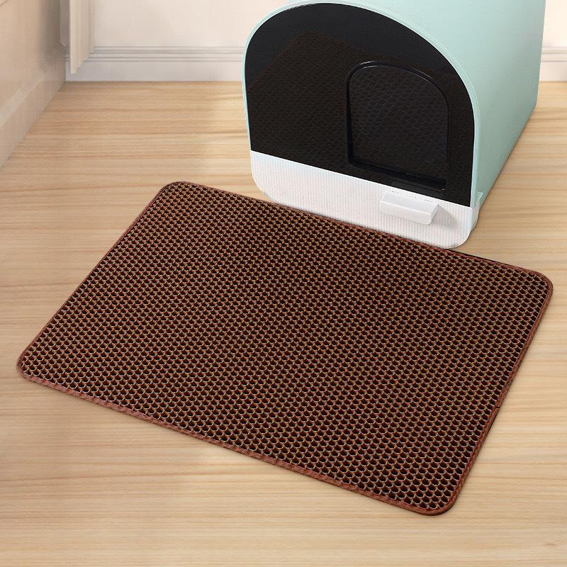 Anti Splash Double-layer EVA Cat Litter Mats Foldable Washable Pet Sanding Pad Cleaning Cat Supplies Wear Resistant Scratch Resistant Hollow Out Pads