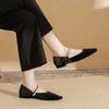 22306 flache Schuhe Damen dicker Absatz neu eckige Spitze Strass Wort mit Mary Jane Schuhen Französisch leichte Mund Wildlederschuhe