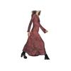 Zara Besticktes Jacquard-Midi-V-Ausschnitt-Langarmkleid Damenkleider Bordeaux 7521270-606