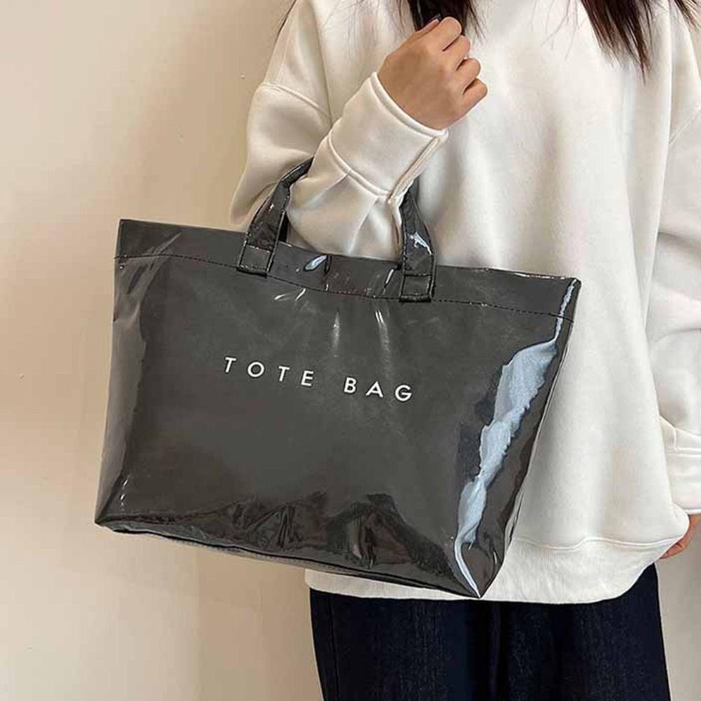 Summer PVC Tote Bag Tote Bag Letter Prints Handbags Fashion Transparent Jelly Bag  Fitness Bag